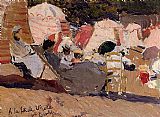 The Beach at Biarritz by Joaquin Sorolla y Bastida